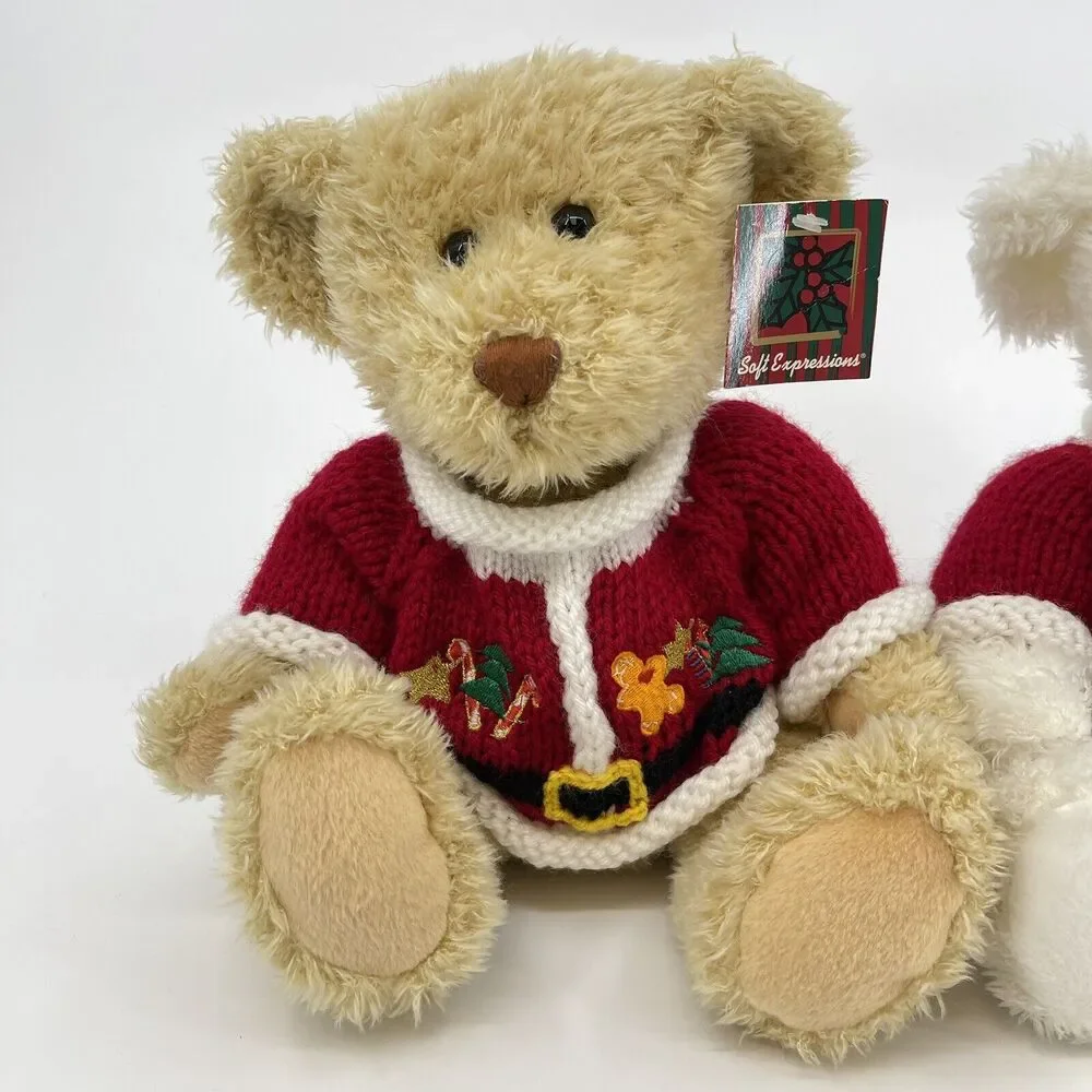 Set of 2 Dan Dee Collector’s Choice Teddy Bears Christmas Holiday Sweaters NWT